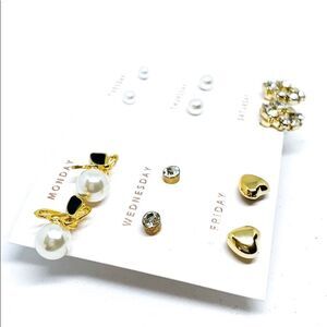 NWT WeekDays Earring Set Gold & Faux Pearl Earring
